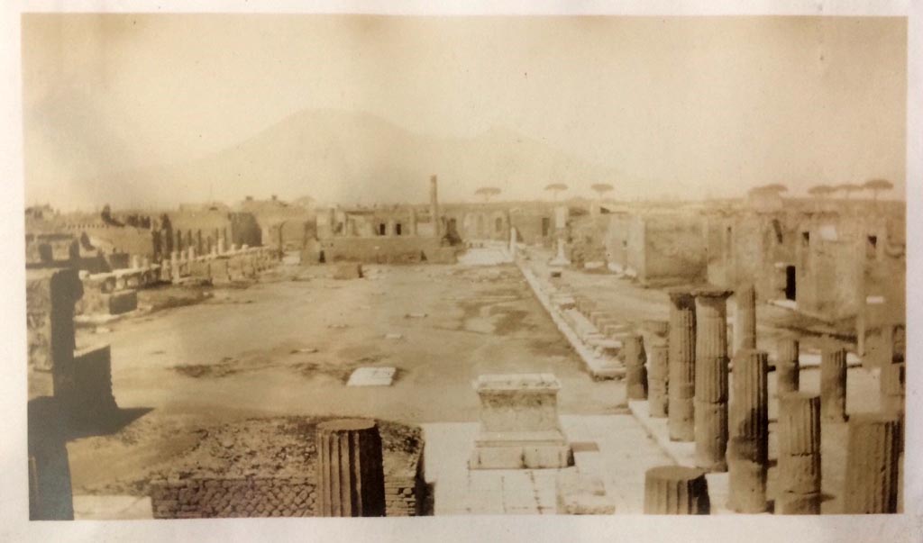 VII.8 Pompeii Forum. Mid 1890’s photo, Edizione Esposito  no. 007. Looking north along the east side. Photo courtesy of Rick Bauer.

