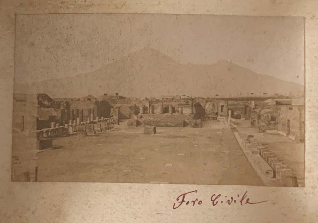 VII.8 Pompeii Forum. Old stereo view of 1870s-1880s, looking north along the east side. Photo courtesy of Rick Bauer.