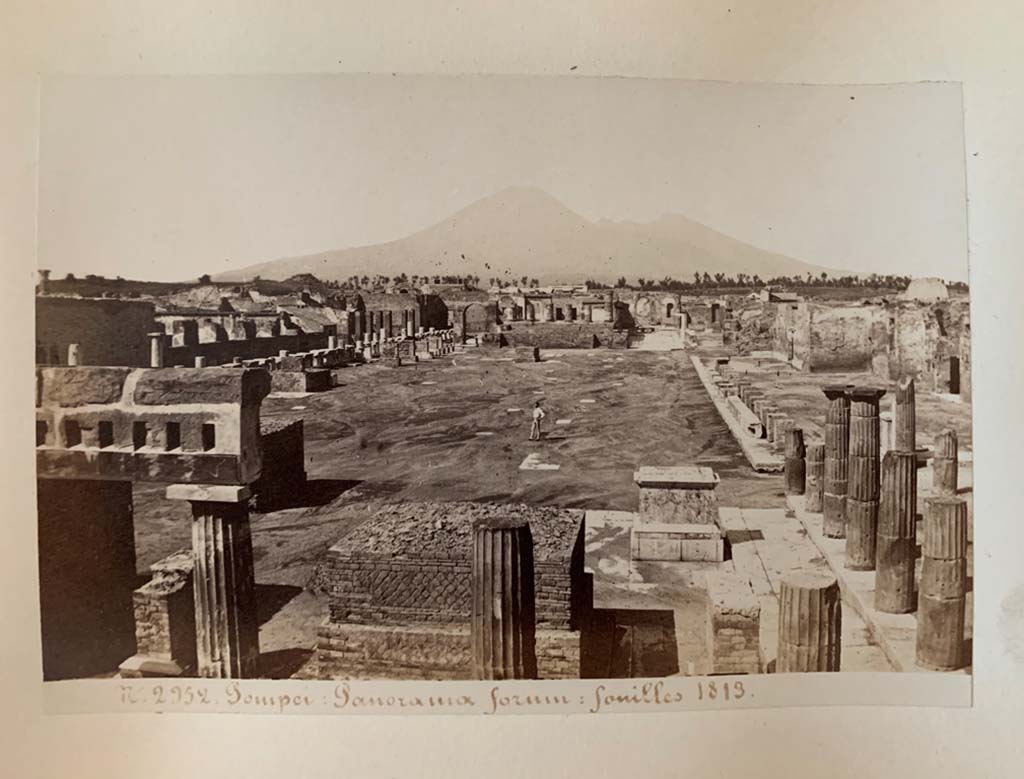 VII.8 Pompeii Forum. Old G Sommer photograph. Looking north along the east side. Photo courtesy of Rick Bauer.