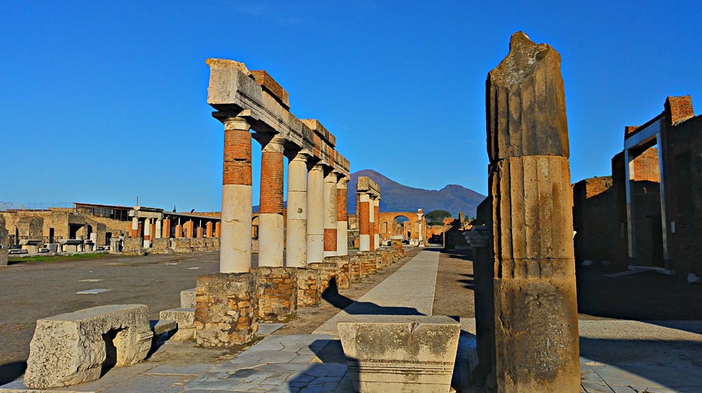 VII.8 Pompeii Forum. December 2018. Looking south from east side. Photo courtesy of Aude Durand.