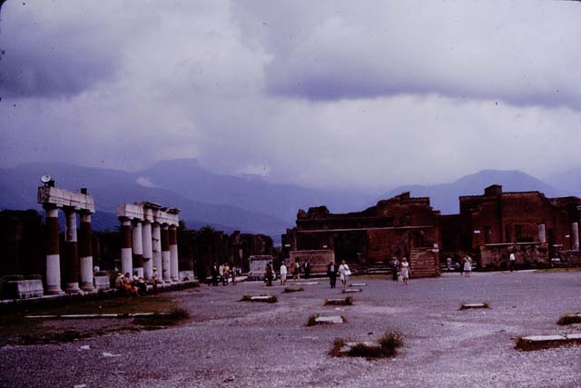 VII.8 Pompeii Forum. 1956. Looking south along the east side of the Forum. Photo courtesy of Rick Bauer.
