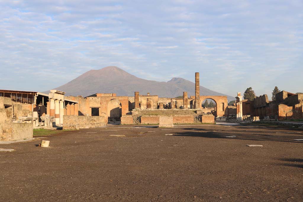 VII.8 Pompeii Forum. Undated photograph. Looking north along east side. Photo courtesy of Rick Bauer.
