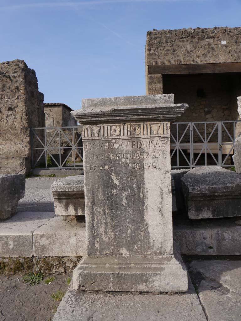 VII.8 Pompeii Forum. December 2018. Looking towards west side. Photo courtesy of Aude Durand.

