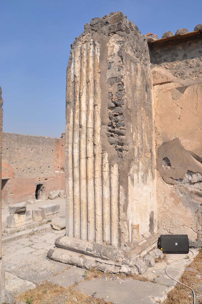 VII.8.01 Pompeii. July 2017. Detail of pilaster at west end.
Foto Anne Kleineberg, ERC Grant 681269 DÉCOR.
