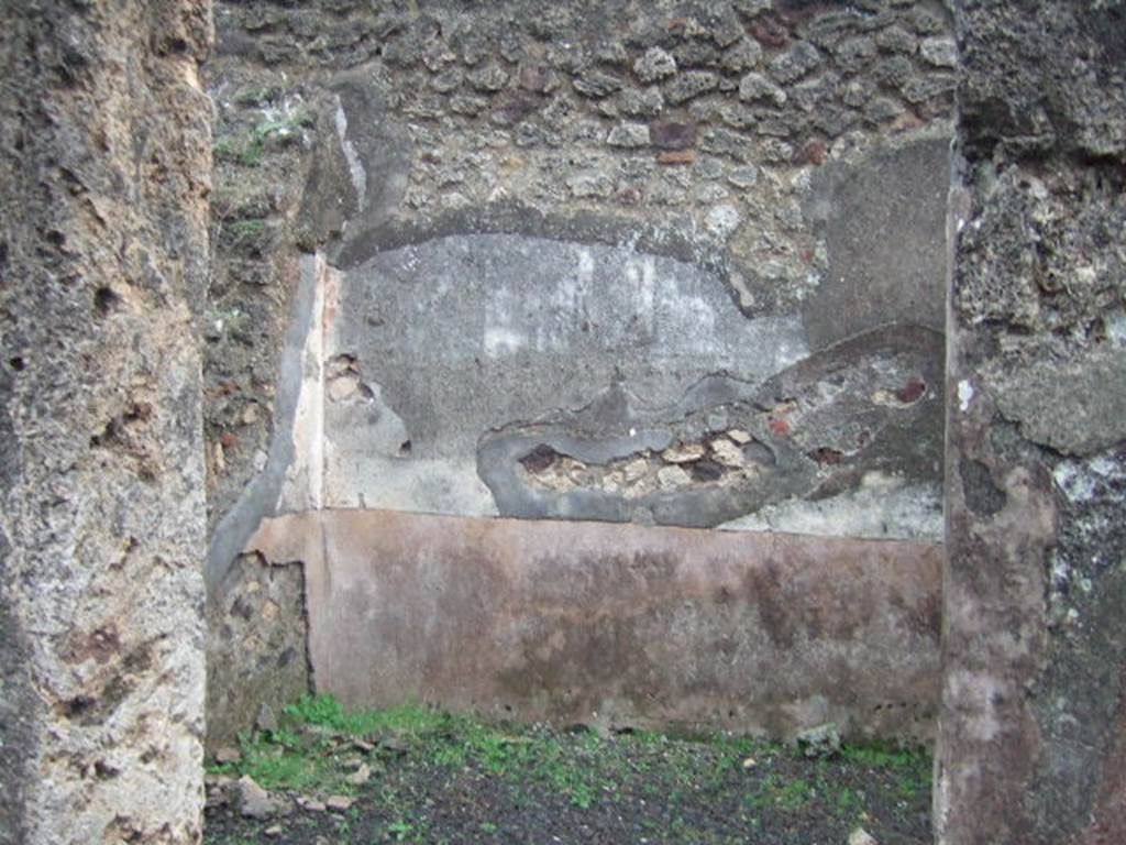 VII.13.8 Pompeii. December 2005. East wall of cubiculum on east of atrium.