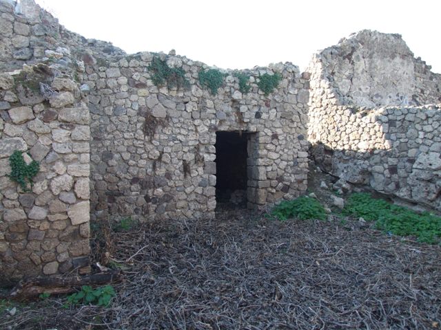 VII.16.1 Pompeii. December 2007. Doorway (modern) from rear of courtyard to corridor.