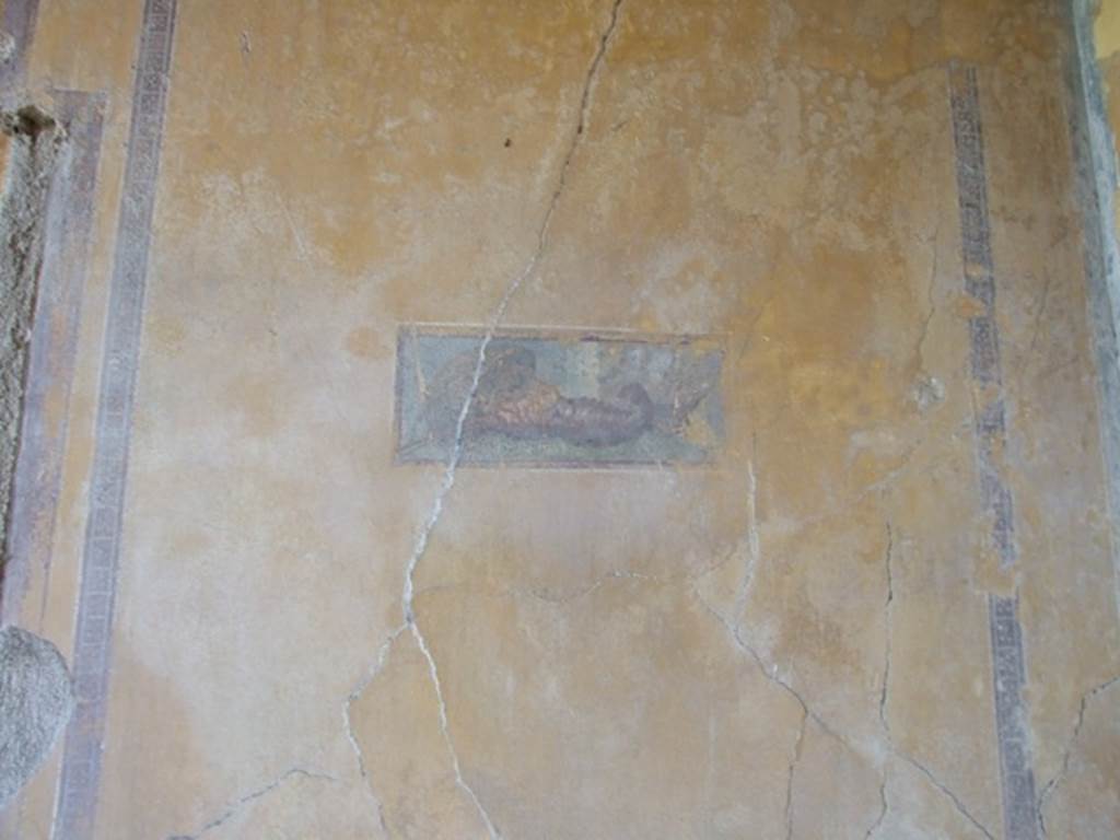 VII.16.17-22 Pompeii. December 2007. North wall of alcove in cubiculum, with painted panel. 