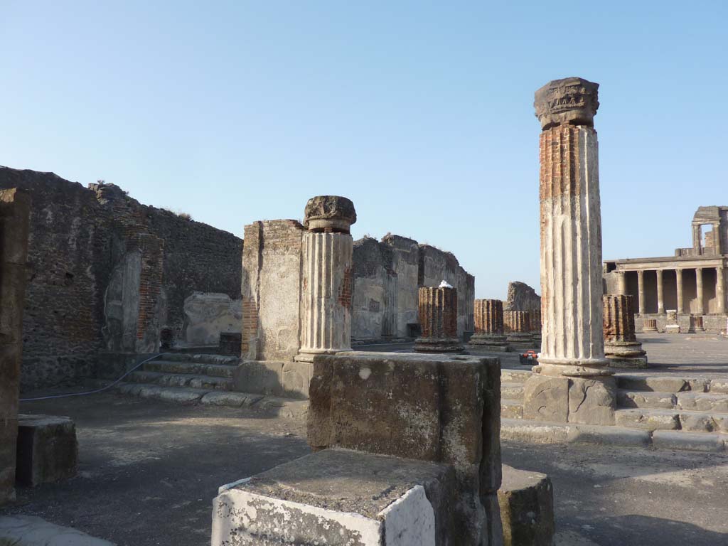 VIII.1.1 Pompeii. c. 1860s?. Basilica, looking west towards southern central entrance steps. Photo courtesy of Drew Baker.