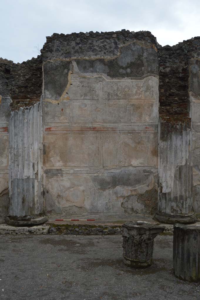 VIII.1.1 Pompeii, October 2020. Basilica, looking west along south wall of south side corridor. Photo courtesy of Klaus Heese.