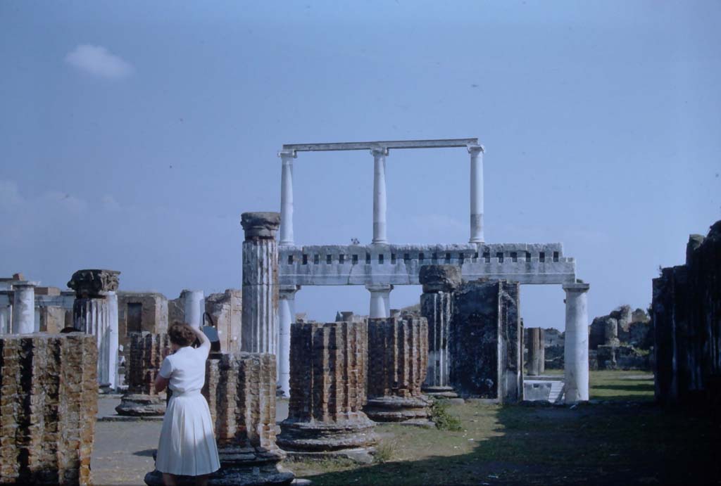 VIII.1.1 Pompeii. December 2005. Basilica, looking east along south side corridor towards south wall.