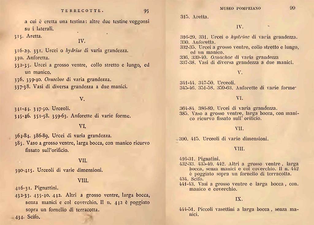 VIII.1.4 Pompeii Antiquarium. Fiorelli, G., 1877. Guida di Pompei. (p.95). Fiorelli, G., 1897. Guida di Pompei, (p.99).