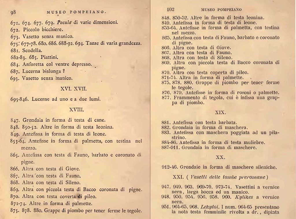 VIII.1.4 Pompeii Antiquarium. Fiorelli, G., 1877. Guida di Pompei. (p.98). Fiorelli, G., 1897. Guida di Pompei, (p.102).