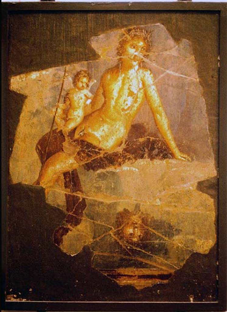 VIII.1.4 Pompeii Antiquarium. 1970. Fragment of fresco of Narcissus from VI.15.2. SAP 20877.