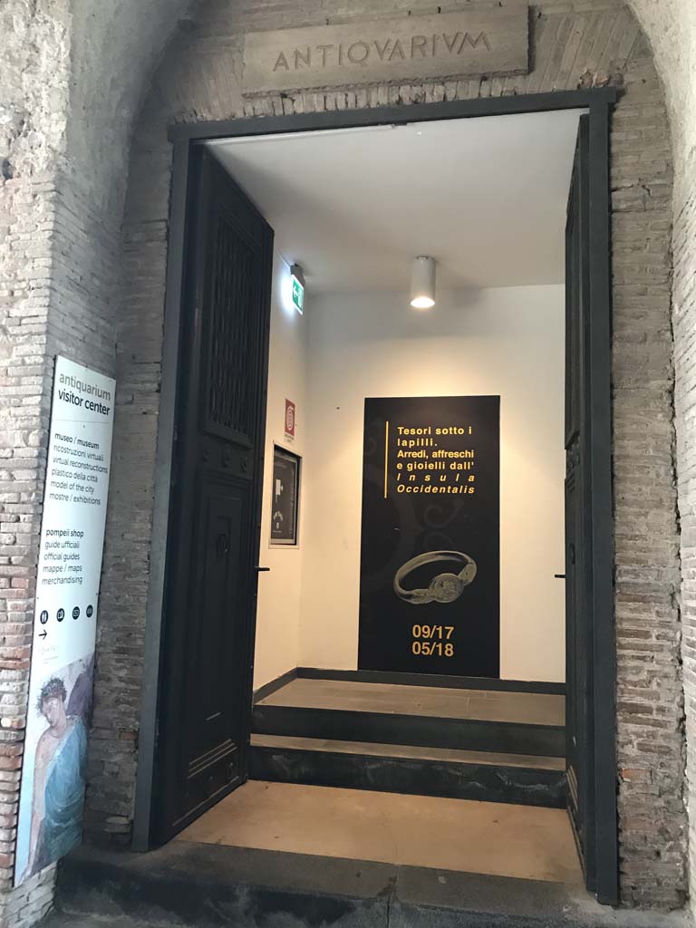VIII.1.4 Pompeii Antiquarium. April 2019. Open entrance doorway. Photo courtesy of Rick Bauer.