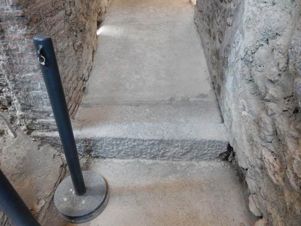 VIII.2.1 Pompeii. May 2018. Ground floor level. The steps to the upper floor are on the left.  Photo courtesy of Buzz Ferebee. 
