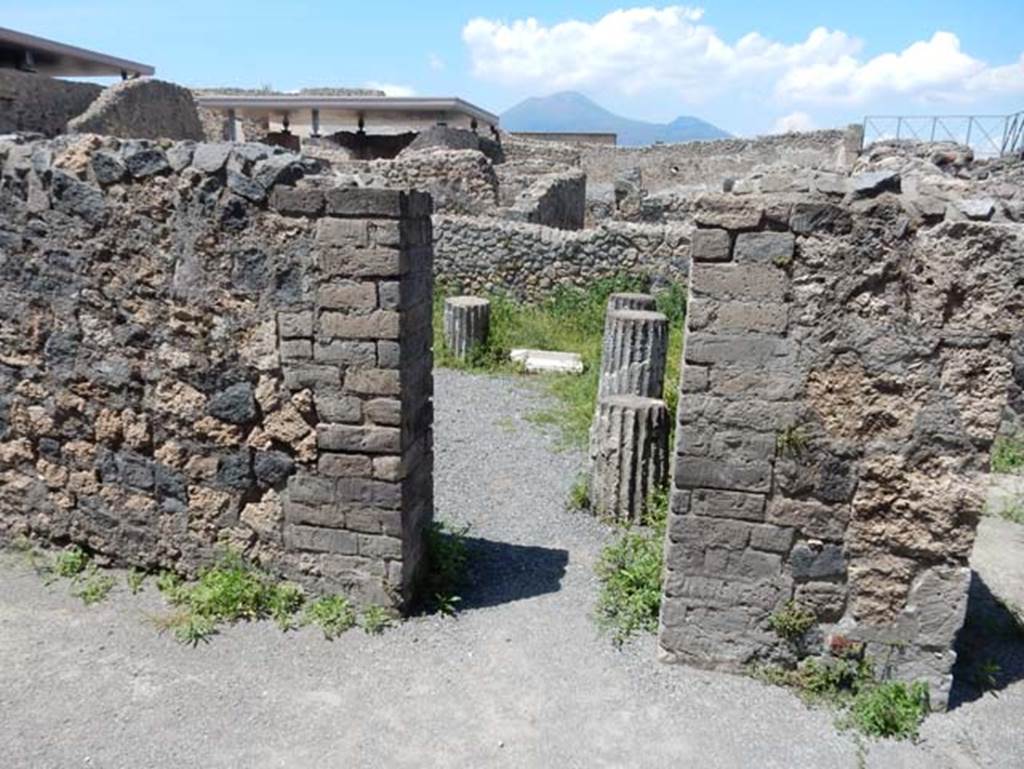 VIII.2.5, Pompeii. May 2018. Rear room of VIII.2.5, reached through Championnet complex from VIII.2.3. Looking north through doorway. Photo courtesy of Buzz Ferebee.
