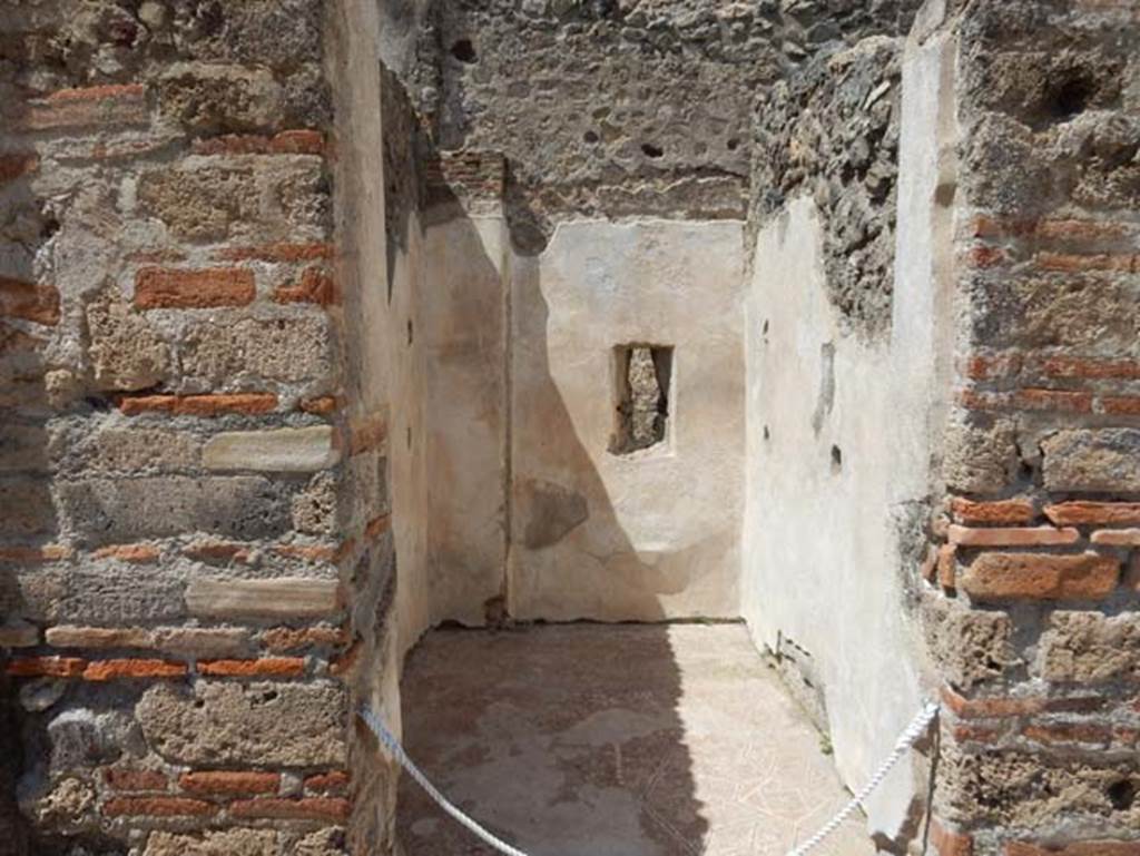 VIII.2.13 Pompeii. May 2018. Looking north through doorway to room on north side of atrium, next to triclinium. Photo courtesy of Buzz Ferebee.
