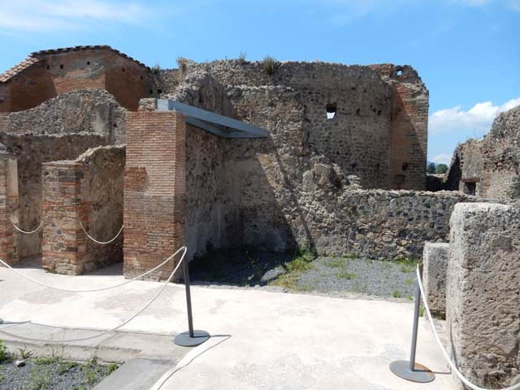 VIII.2.13 Pompeii. May 2018. Looking north towards three linked rooms in north-east corner of atrium.  Photo courtesy of Buzz Ferebee.
