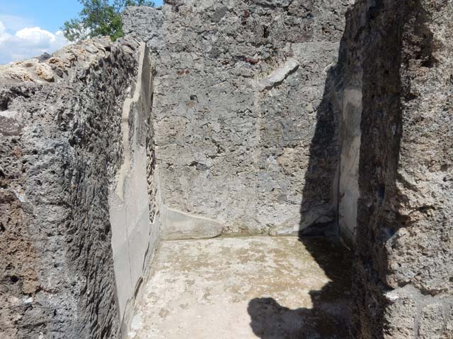 VIII.2.3 Pompeii. May 2018. North wall and north-east corner of room on south side of entrance corridor. Photo courtesy of Buzz Ferebee.
