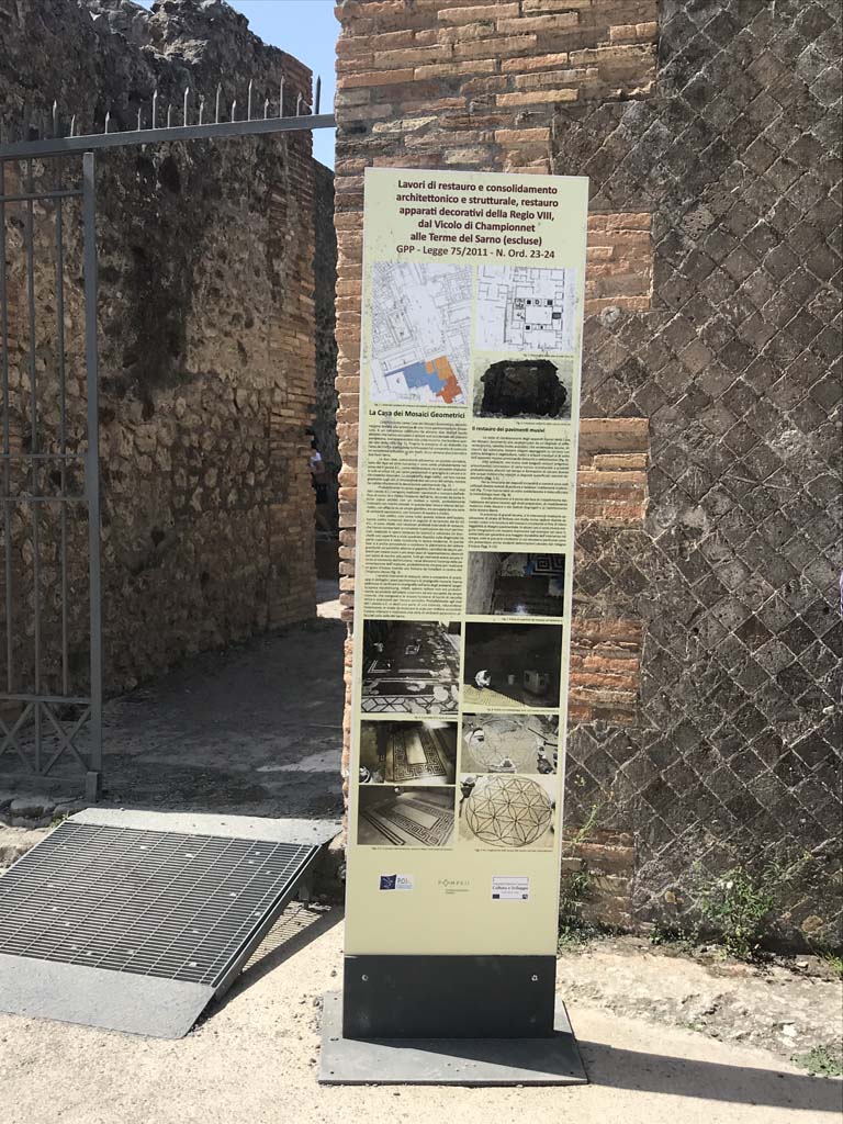 VIII.2.3 Pompeii. April 2019. Entrance doorway. Photo courtesy of Rick Bauer.