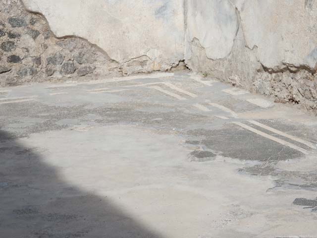 VIII.2.14 Pompeii. May 2017. Detail of north-west corner of flooring. Photo courtesy of Buzz Ferebee.