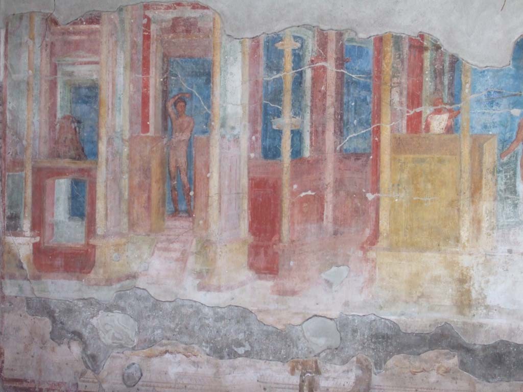 VIII.2.23 Pompeii. October 2020. Detail of painted candelabra in centre of south wall. 
Photo courtesy of Klaus Heese.
