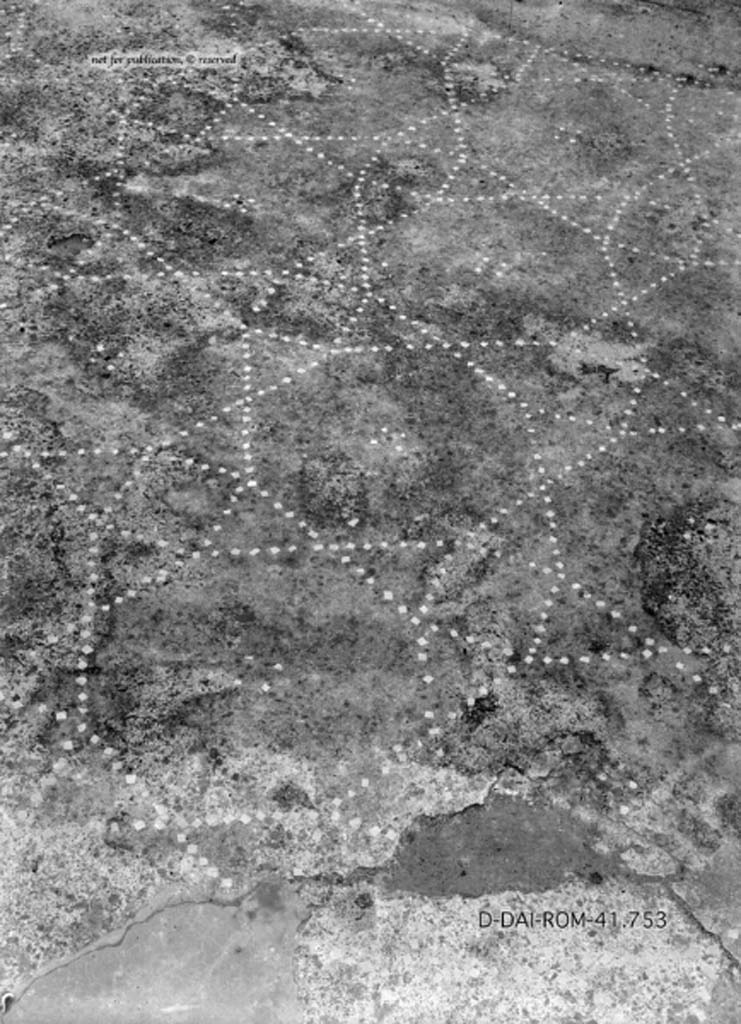 VIII.2.26 Pompeii. September 2005. East side of the atrium, with doorways to services area ‘h’,  and cubiculum ‘L’. When excavated the floor of cocciopesto of cubiculum ‘L’ was found to be of excellent quality with a combination of octagons and stars. In the centre of the octagons were white crosses containing black central tesserae.
