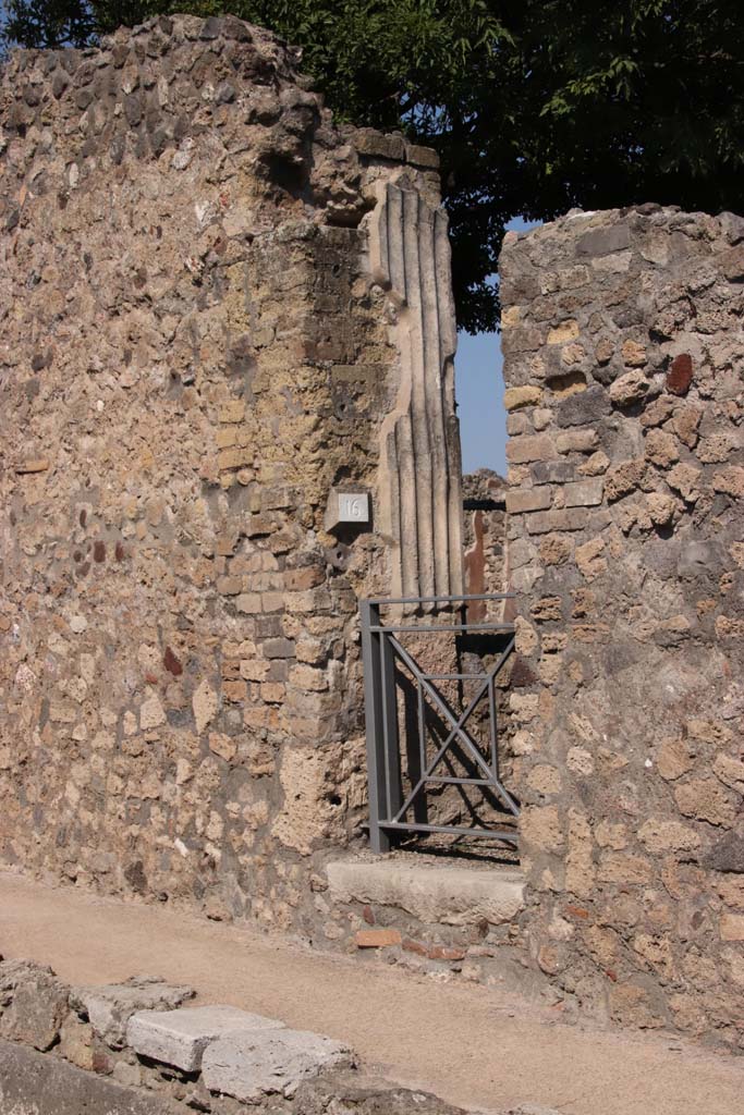 VIII.3.16, Pompeii. September 2021. Entrance doorway. Photo courtesy of Klaus Heese.