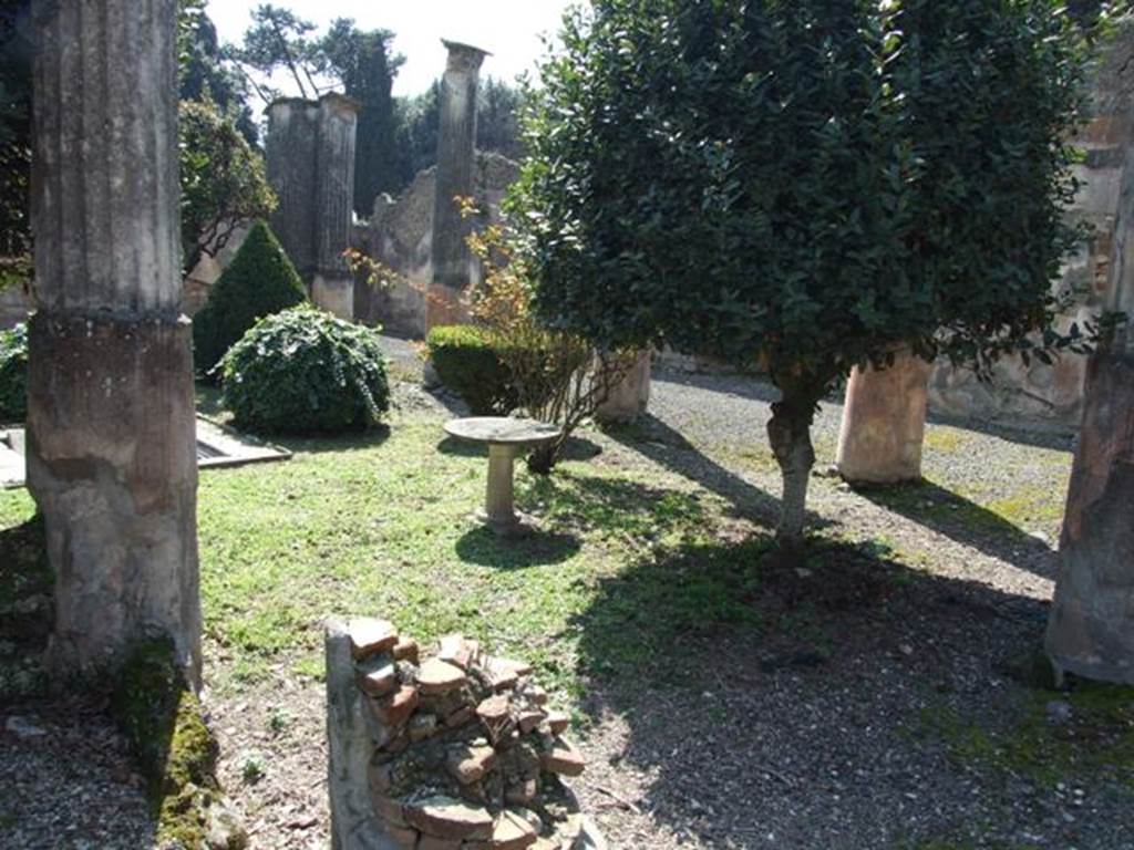 VIII.4.4 Pompeii.  March 2009. Looking south west across garden from north portico. 