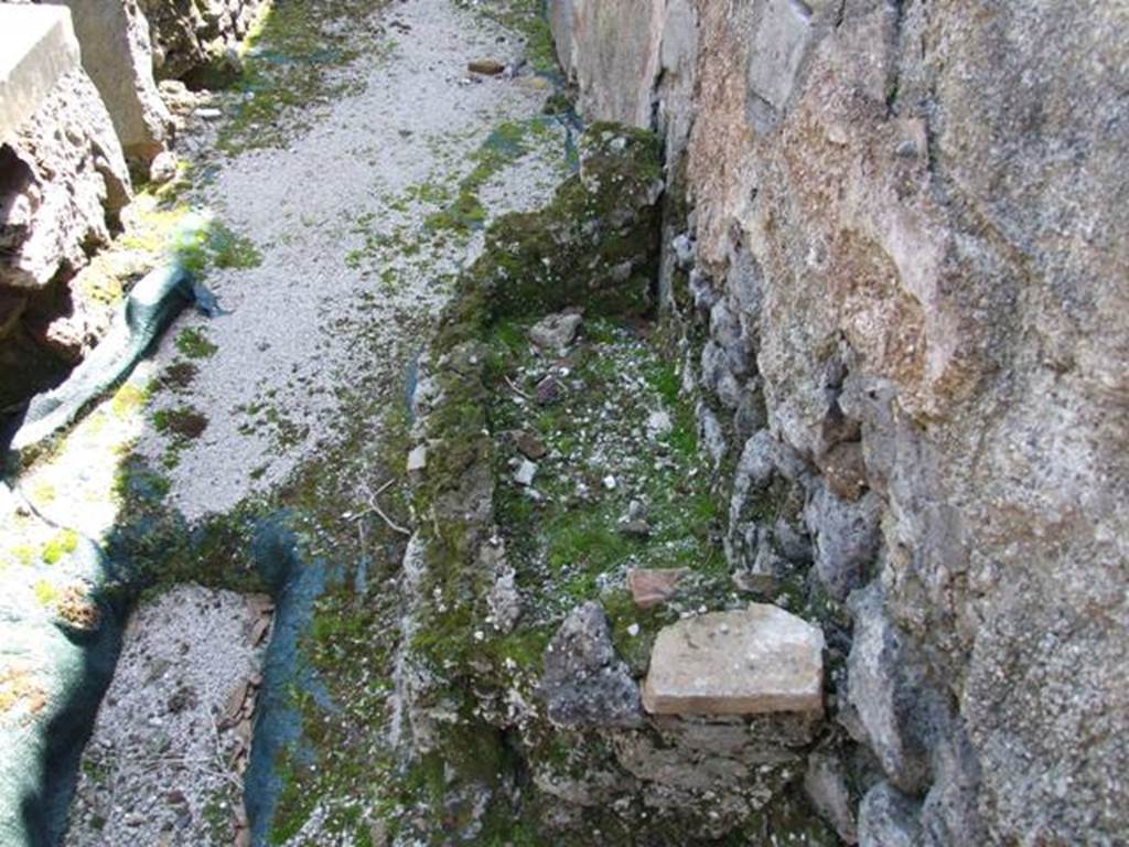 VIII.4.4 Pompeii.  March 2009.  Room 7.   Kitchen.  Looking south.  West wall, with remains of masonry structure.