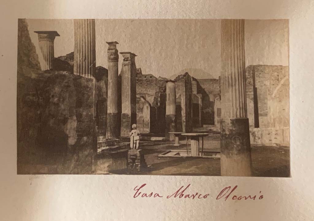 VIII.4.4 Pompeii. From an Album, c. 1875-1885. Looking north across garden from exedra.
Photo courtesy of Rick Bauer.
