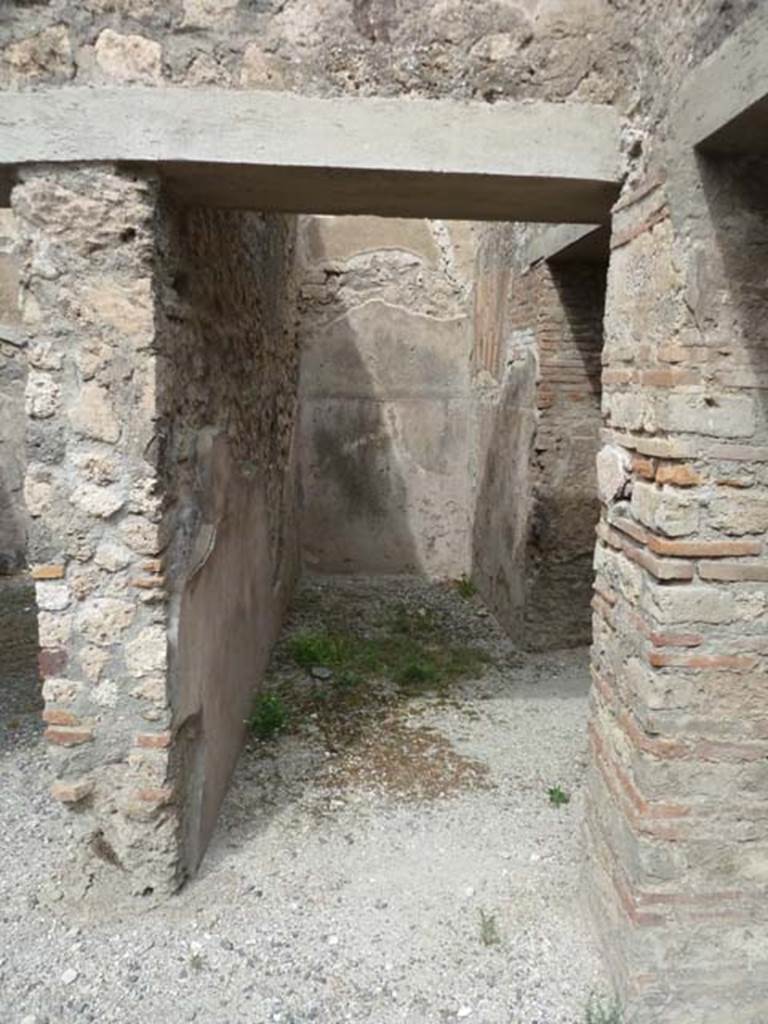 VIII.4.37 Pompeii. September 2015. Doorway on east side of north wall of central courtyard.