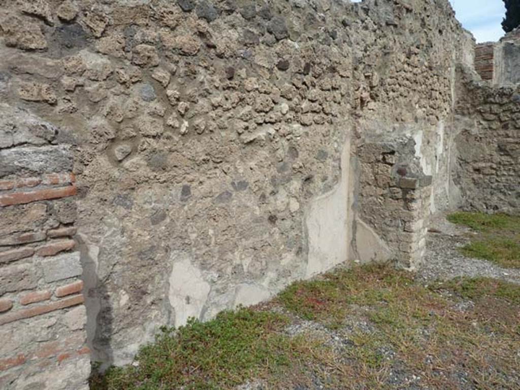 VIII.4.45 Pompeii. September 2015. North wall of the “first” room.