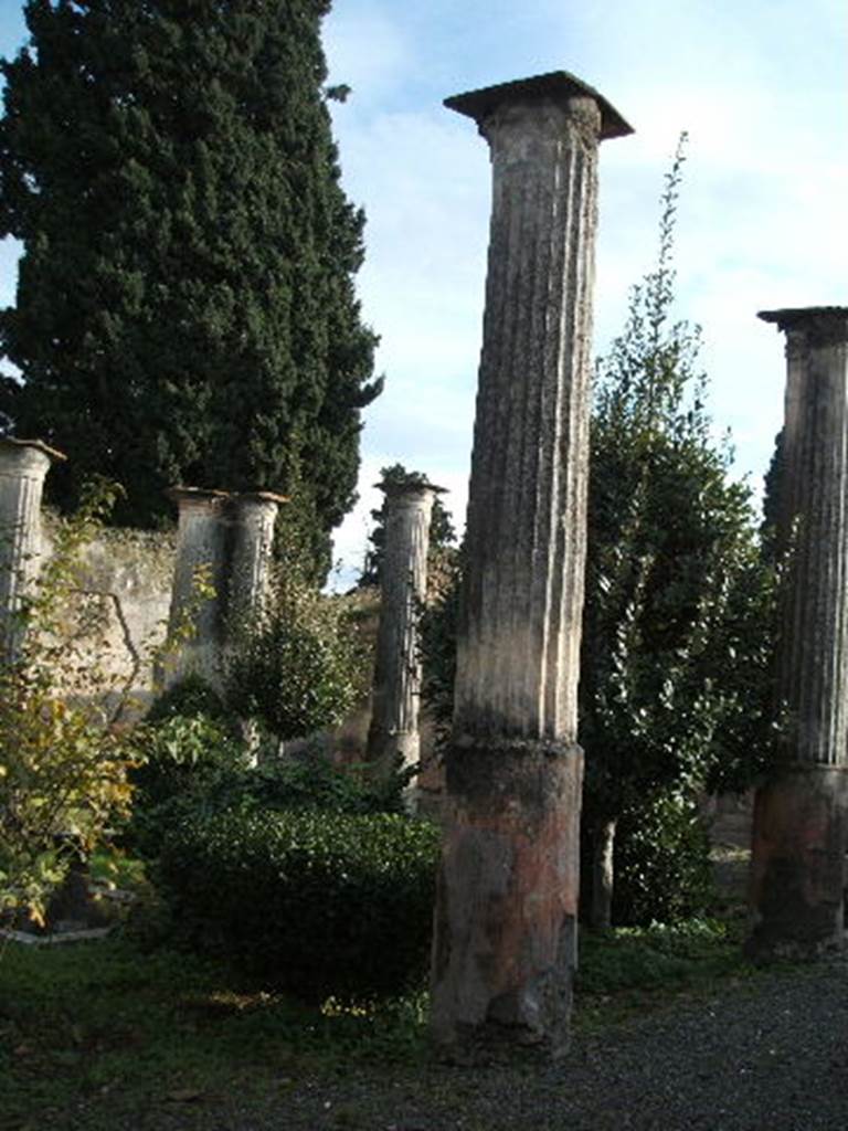 VIII.4.4 from VIII.4.49 Pompeii. December 2004. Columns in peristyle.