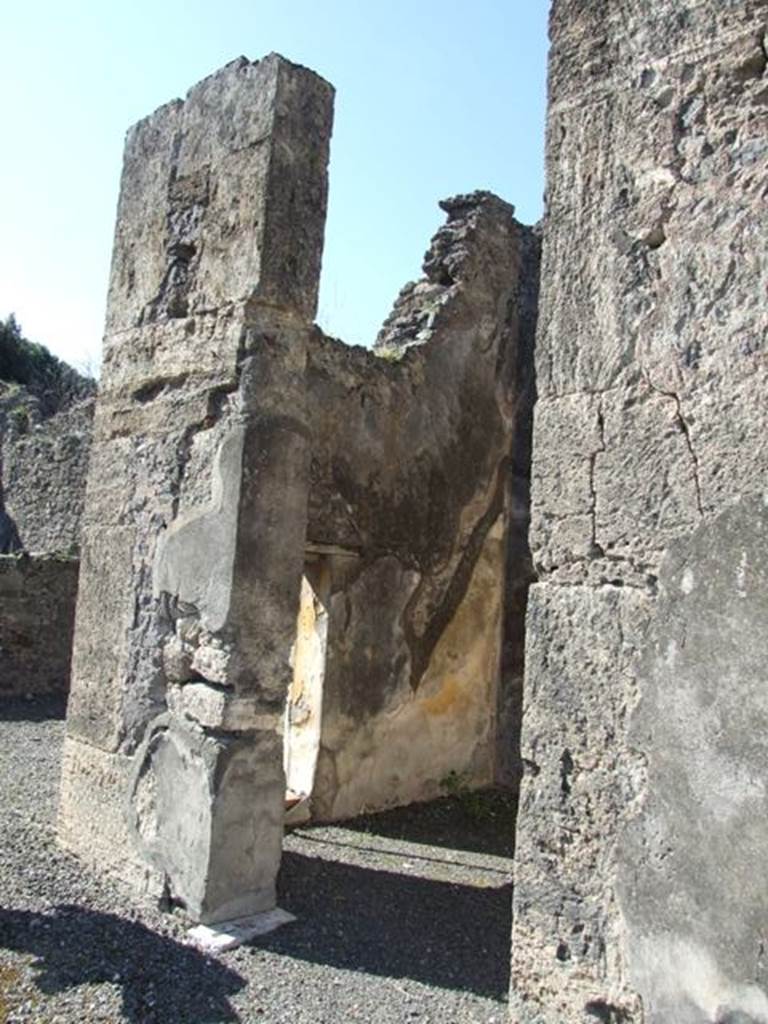 VIII.5.2 Pompeii.  March 2009.  Doorway to Room 4. Cubiculum. Looking south west.