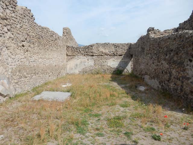 VIII.5.16 Pompeii. May 2017. Room 1, large triclinium, looking north from north portico. Photo courtesy of Buzz Ferebee.

