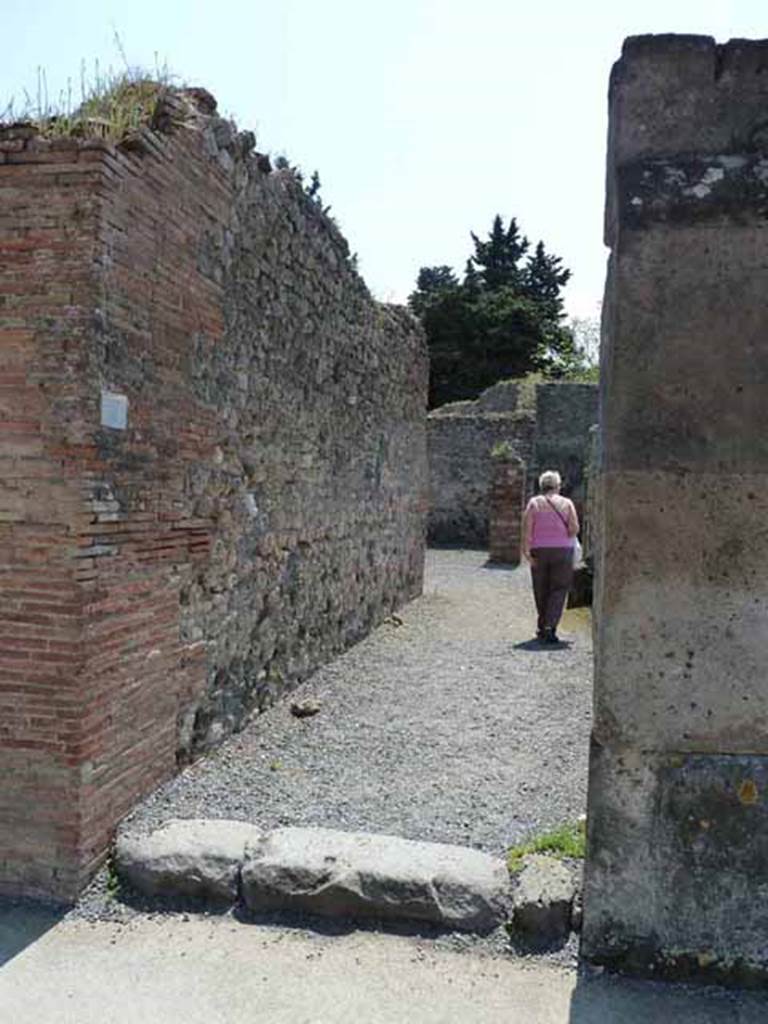 VIII.5.24 Pompeii. May 2010. Entrance corridor. Looking south to atrium, room 1.