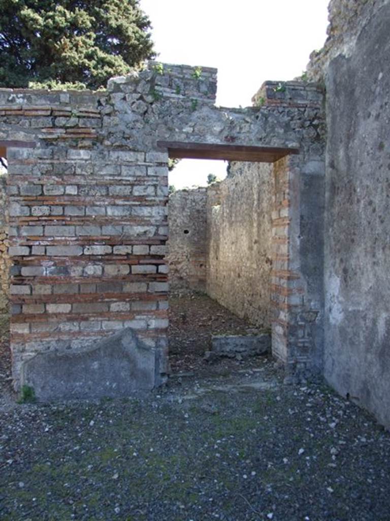 VIII.5.37 Pompeii.  March 2009.  Room 2.  Remains of base of staircase to upper floor.