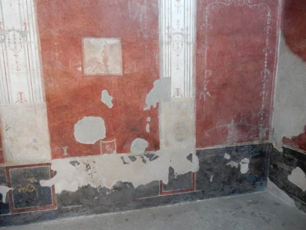 VIII.5.37 Pompeii. May 2017. Room 13, centre and west end of south wall, after restoration.  Photo courtesy of Buzz Ferebee.
