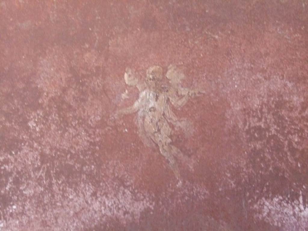 VIII.5.37 Pompeii. March 2009. Room 13, oecus. Painting of floating figure at north end of west wall. 