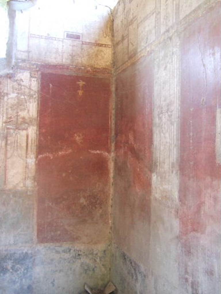 VIII.5.37 Pompeii.  September 2005.  Room on west side of atrium.  Painted wall.