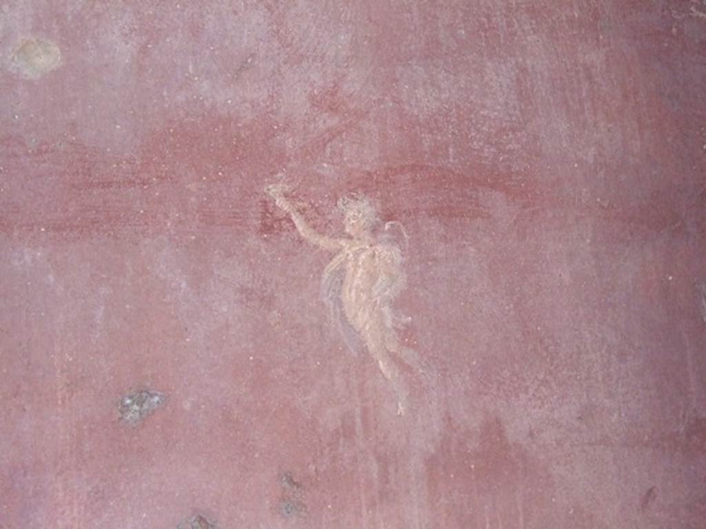 VIII.5.37 Pompeii. March 2009. Room 13, oecus. Painting of floating figure from east end of north wall. 