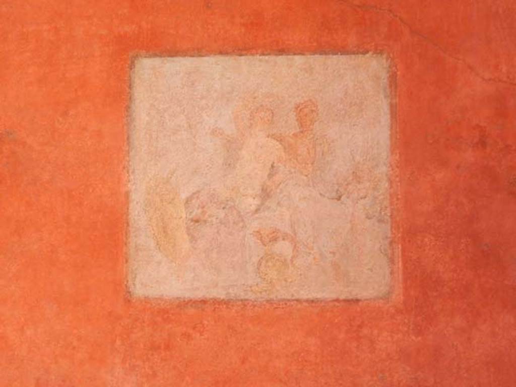 VIII.5.37 Pompeii. May 2017. Room 14, central wall painting of Mars and Venus, from north wall of oecus after restoration. Photo courtesy of Buzz Ferebee.

