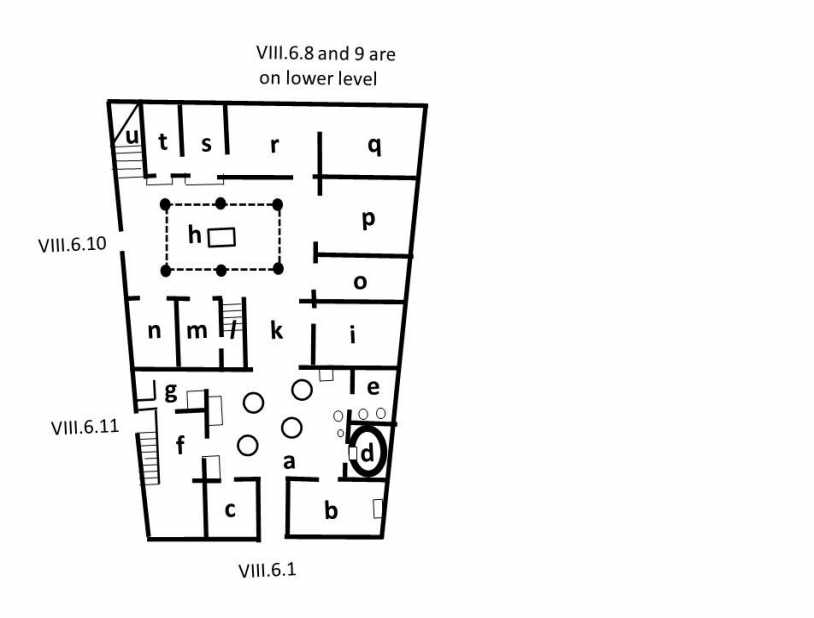 VIII.6.1.10.11 Upper level plan (North is at the top).