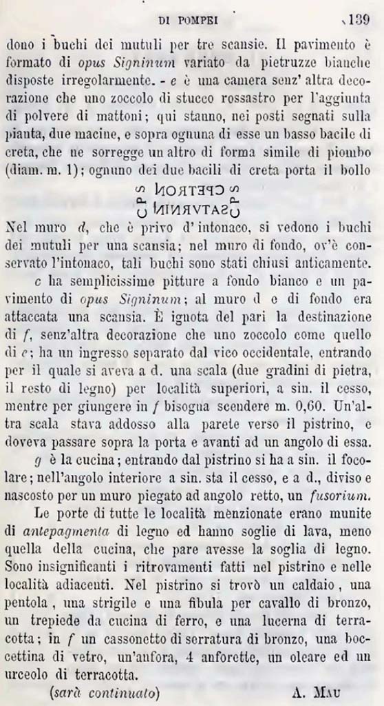 Bullettino dell’Instituto di Corrispondenza Archeologica (DAIR), 1884, p.139.