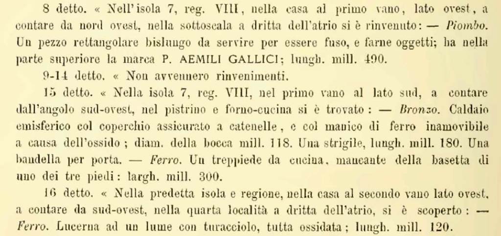 Notizie degli Scavi, March 1882,  p.175.