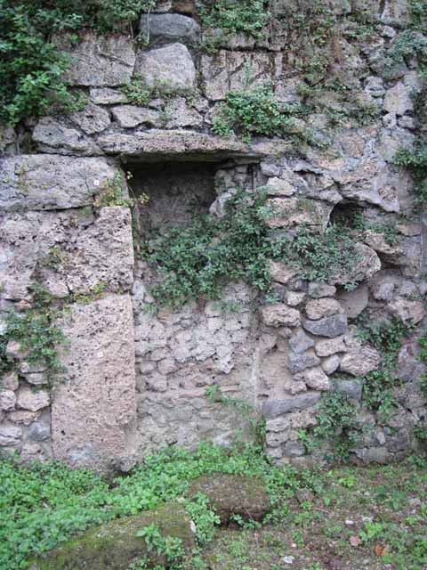 VIII.7.1 Pompeii. September 2010. Blocked door in city south wall, leading to the pomerium or agger. Photo courtesy of Drew Baker.

