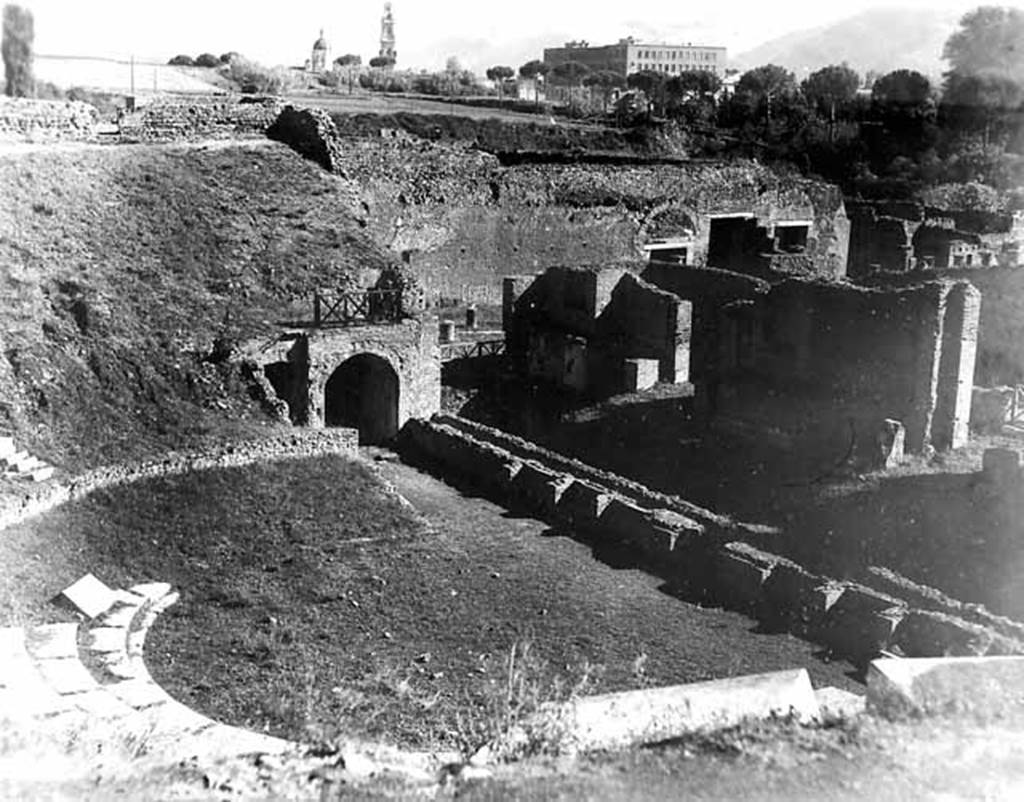 VIII.7.20 Pompeii. 1945. Large Theatre, looking east. Photo courtesy of Rick Bauer.
