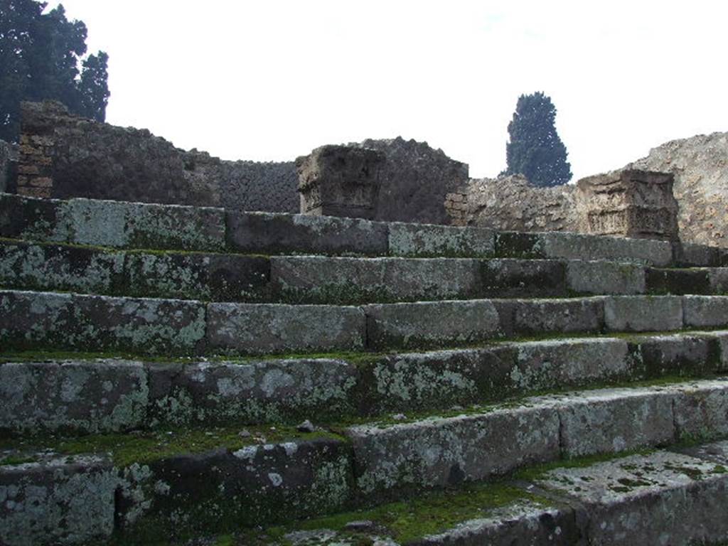 VIII.7.25 Pompeii. December 2006.  Steps to upper podium and Cella.