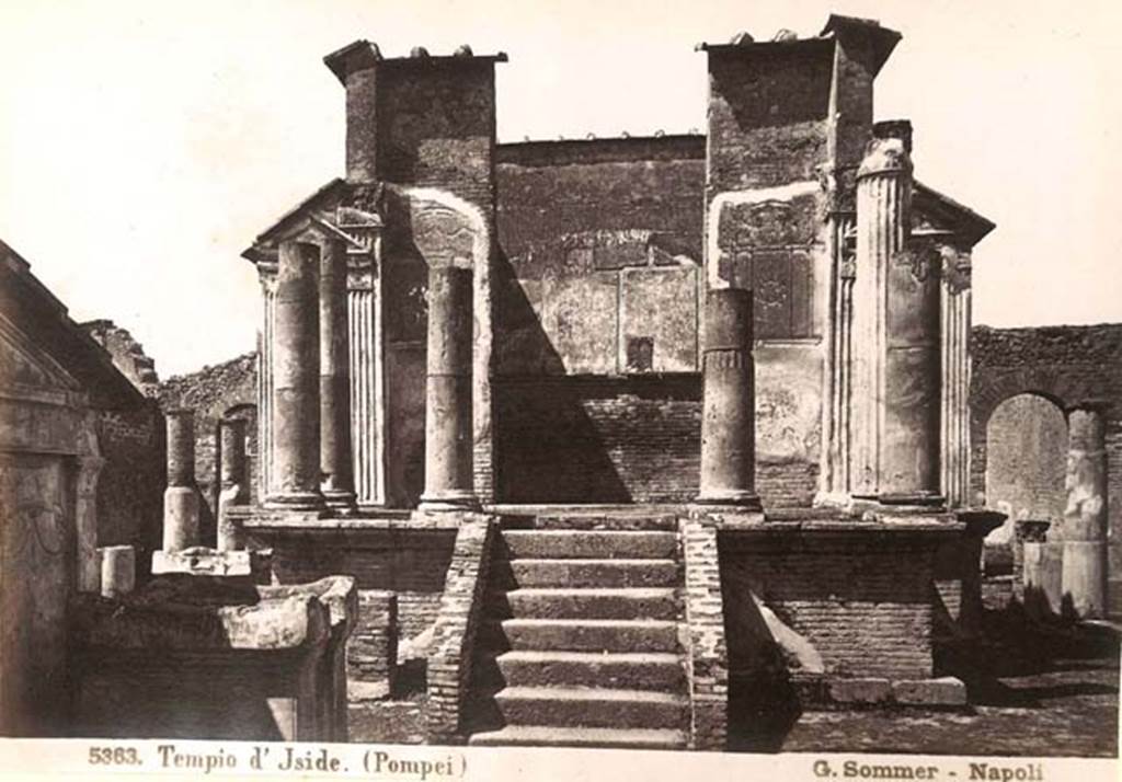 VIII.7.28 Pompeii. Old undated photograph by Amodio no. 2960, album dated c.1873.
North-east corner of colonnade from entrance. Photo courtesy of Rick Bauer.
